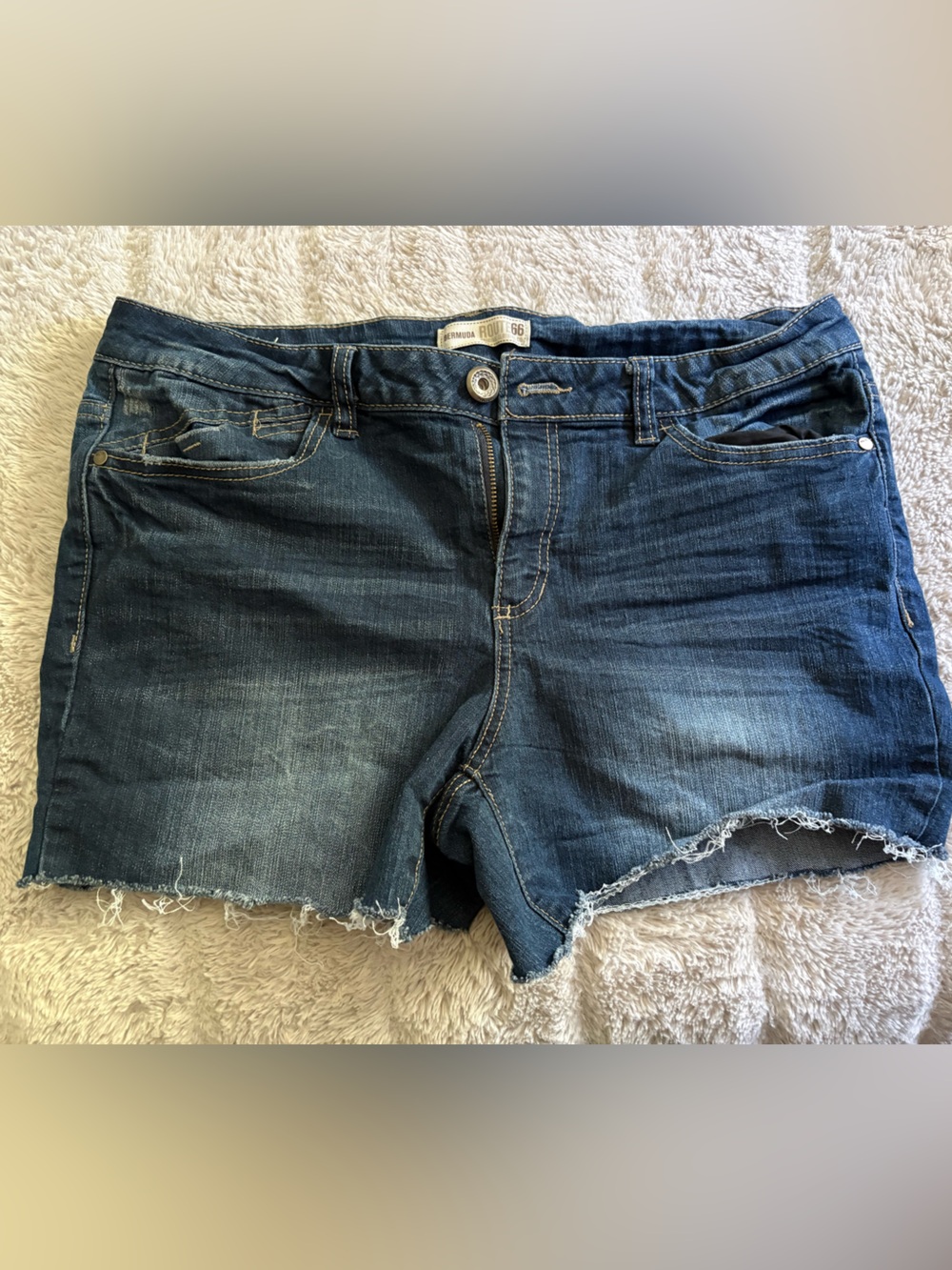 Route 66 Dark Blue Denim Cutoff Shorts